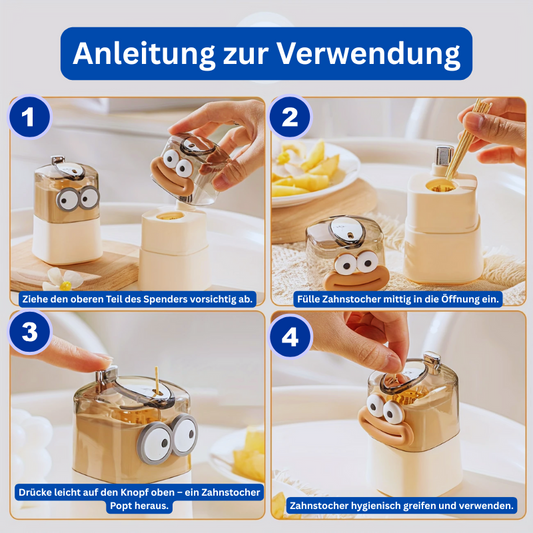 PickBuddy™ – Der hygienische Zahnstocher-Spender, der Spaß macht