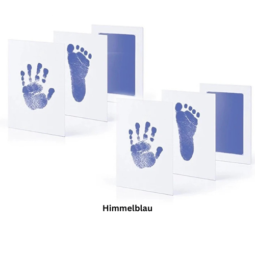 HerzPrint™ Baby Abdruck-Set | 2x Tintenfreies Abdruck-Pad für Hand & Fuß | Erinnerungsstück für Neugeborene (0–6 Monate)