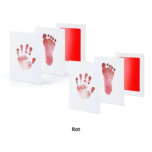 HerzPrint™ Baby Abdruck-Set | 2x Tintenfreies Abdruck-Pad für Hand & Fuß | Erinnerungsstück für Neugeborene (0–6 Monate)