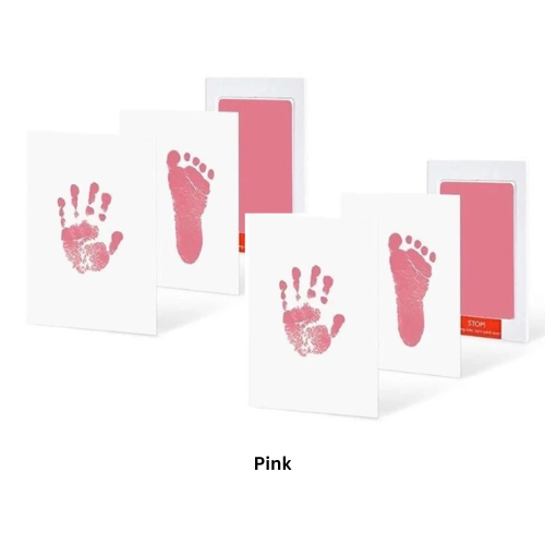 HerzPrint™ Baby Abdruck-Set | 2x Tintenfreies Abdruck-Pad für Hand & Fuß | Erinnerungsstück für Neugeborene (0–6 Monate)